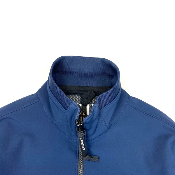CP Company Blue Fleece Lined Soft Shell Bomber Jacket