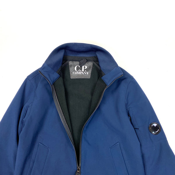 CP Company Blue Fleece Lined Soft Shell Bomber Jacket