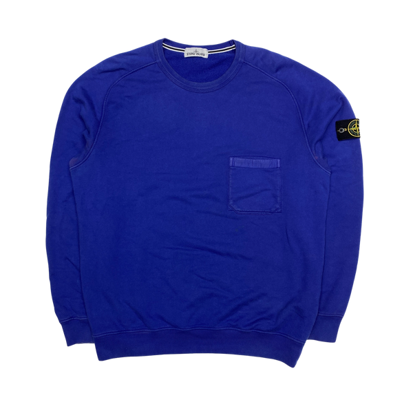 Stone Island 2015 Blue Cotton Crewneck Sweatshirt