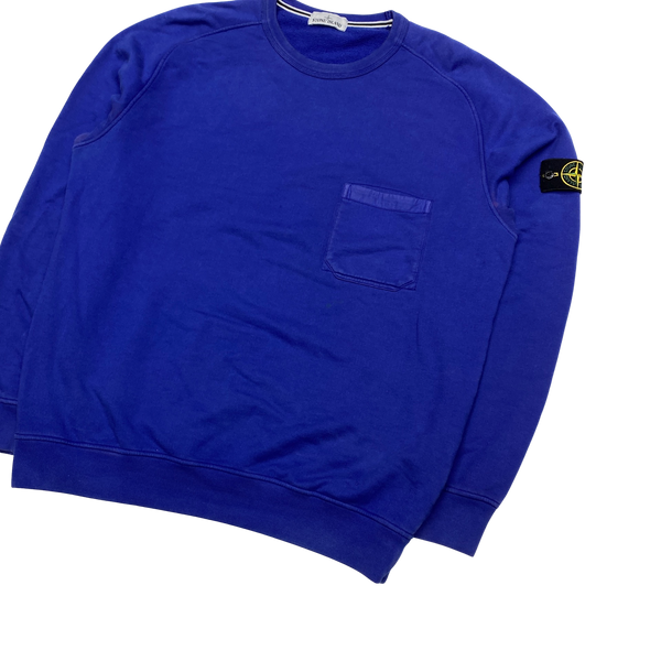 Stone Island 2015 Blue Cotton Crewneck Sweatshirt