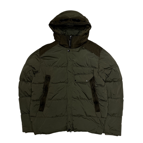 CP Company Khaki Nycra Goggle Puffer Jacket