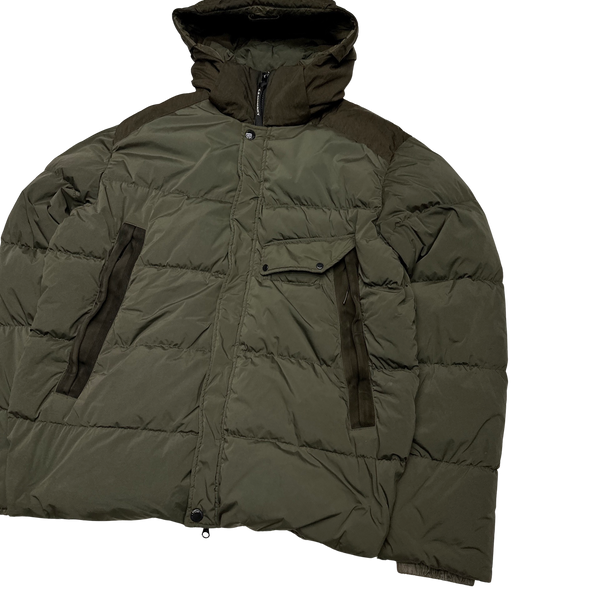 CP Company Khaki Nycra Goggle Puffer Jacket