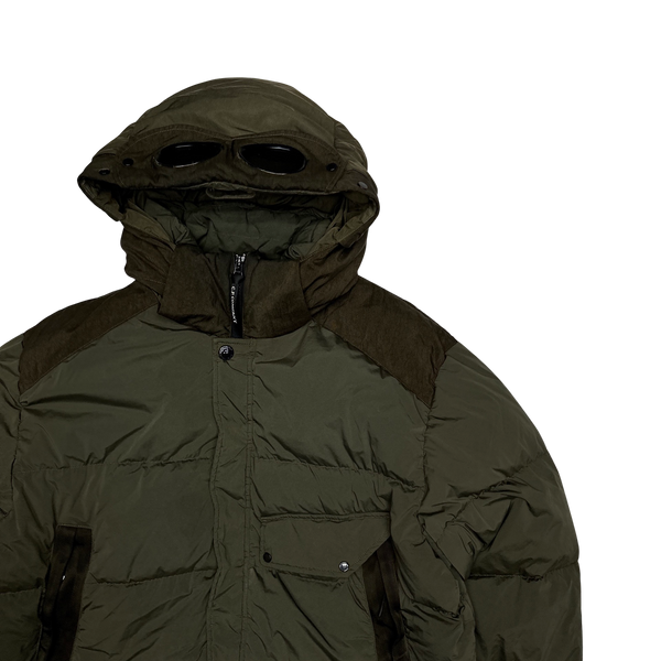 CP Company Khaki Nycra Goggle Puffer Jacket