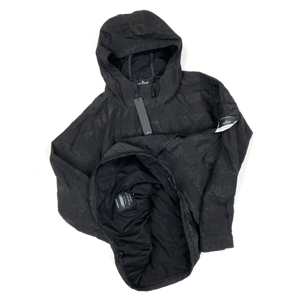 Stone Island Black Striped Nylon Metal Smock
