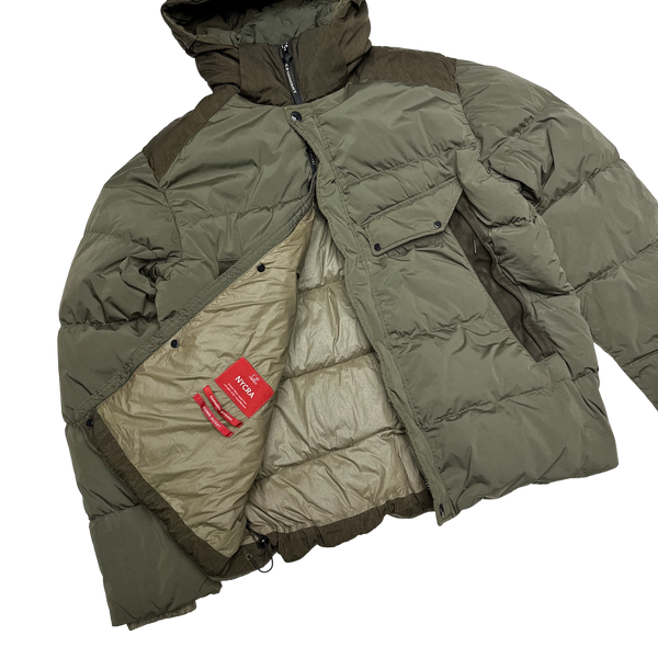 CP Company Khaki Nycra Goggle Puffer Jacket