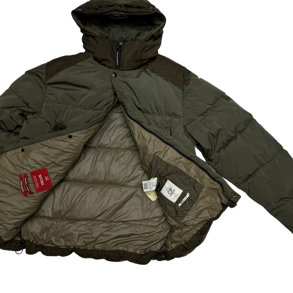 CP Company Khaki Nycra Goggle Puffer Jacket
