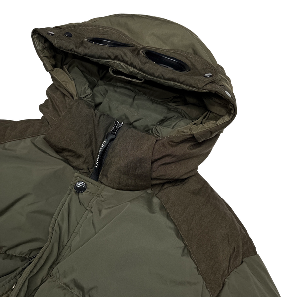 CP Company Khaki Nycra Goggle Puffer Jacket