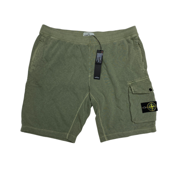 Stone Island Olive Cotton Shorts