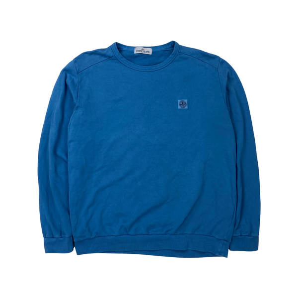 Stone Island Blue Cotton Crewneck Jumper