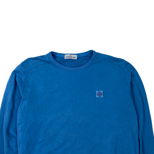 Stone Island Blue Cotton Crewneck Jumper