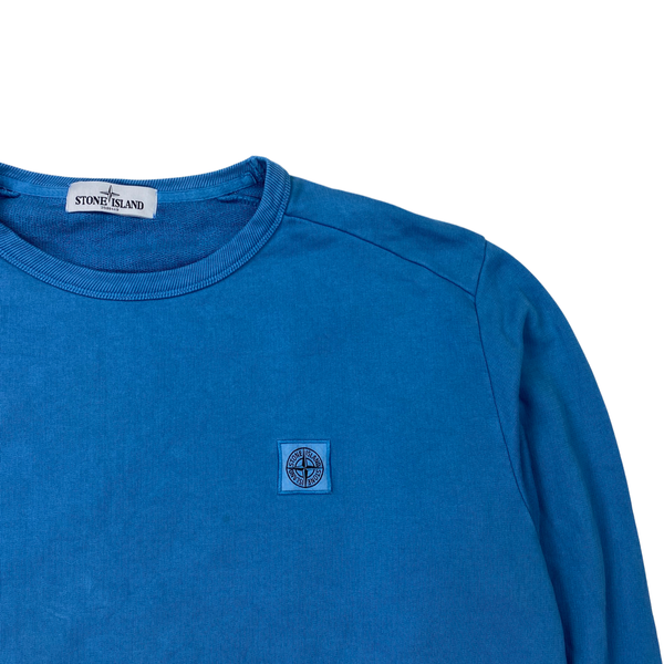 Stone Island Blue Cotton Crewneck Jumper