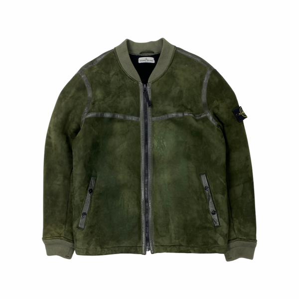 Stone Island Garment Dyed Sheepskin Shearling Suede Jacket