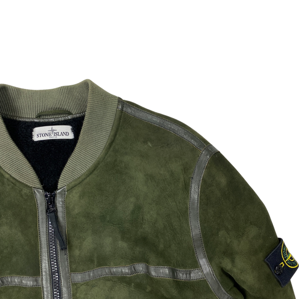 Stone Island Garment Dyed Sheepskin Shearling Suede Jacket
