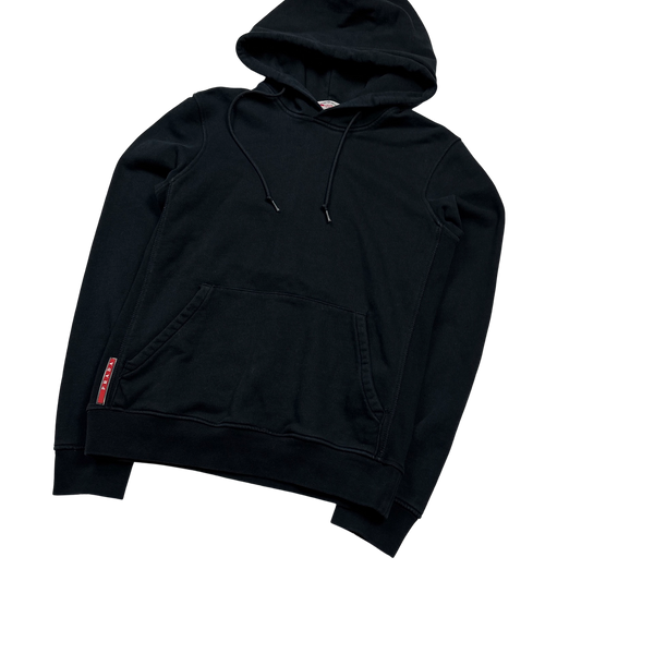 Prada Black Cotton Pullover Hoodie - Small