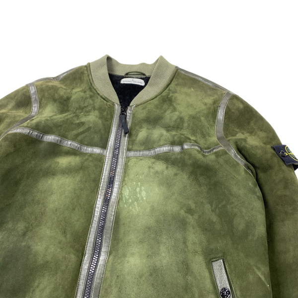Stone Island Garment Dyed Sheepskin Shearling Suede Jacket