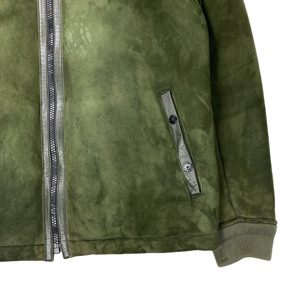 Stone Island Garment Dyed Sheepskin Shearling Suede Jacket