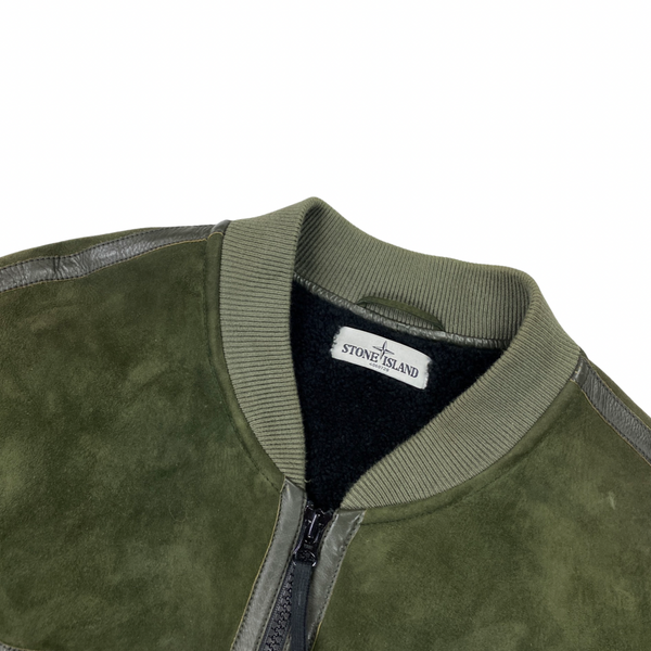 Stone Island Garment Dyed Sheepskin Shearling Suede Jacket