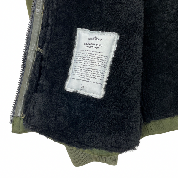 Stone Island Garment Dyed Sheepskin Shearling Suede Jacket