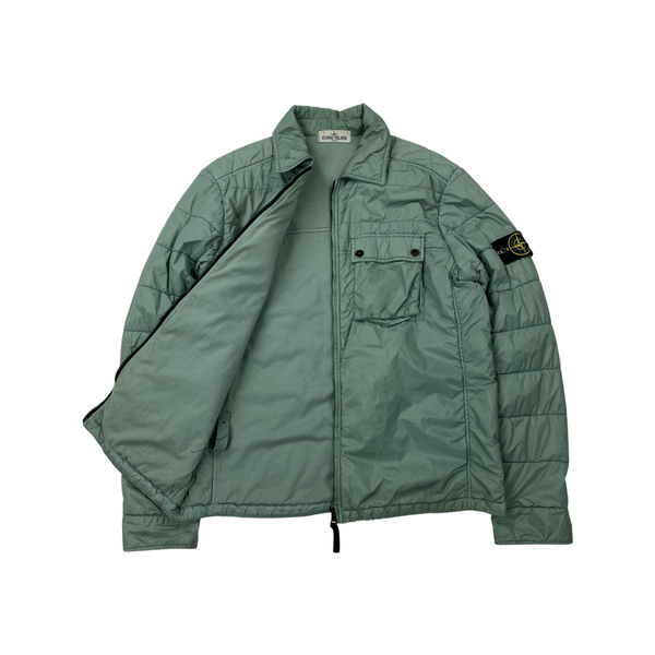 Stone Island Mint Green Padded Micro Yarn Overshirt