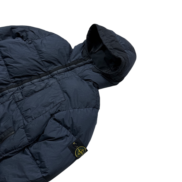 Stone Island Navy Garment Dyed Down Puffer Jacket - Medium