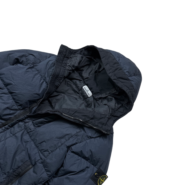 Stone Island Navy Garment Dyed Down Puffer Jacket - Medium
