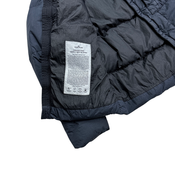 Stone Island Navy Garment Dyed Down Puffer Jacket - Medium