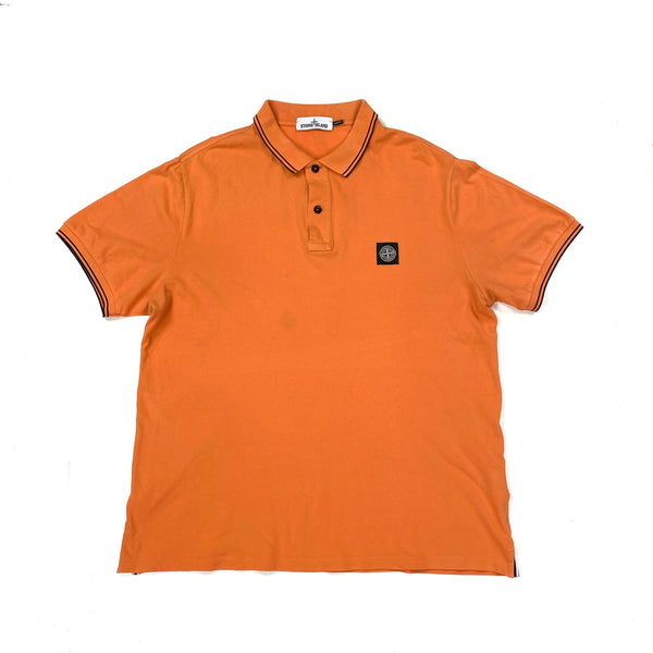 Stone Island Orange Cotton Polo Shirt