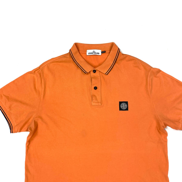 Stone Island Orange Cotton Polo Shirt