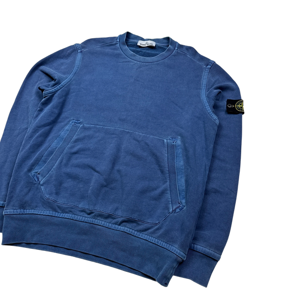 Stone Island Blue Two Tone 2015 Crewneck Sweatshirt - XL