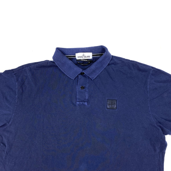 Stone Island Navy Cotton Polo Shirt