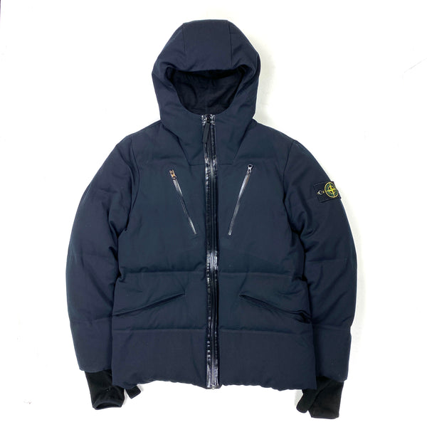 Stone Island Black Wool Repellent Down Balaclava Jacket Mat s Island