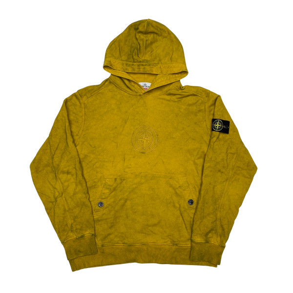 Stone Island x Supreme 2019 Dust Treatment Mustard Hoodie