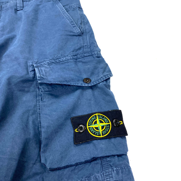 Stone Island Blue Cotton Cargo Shorts