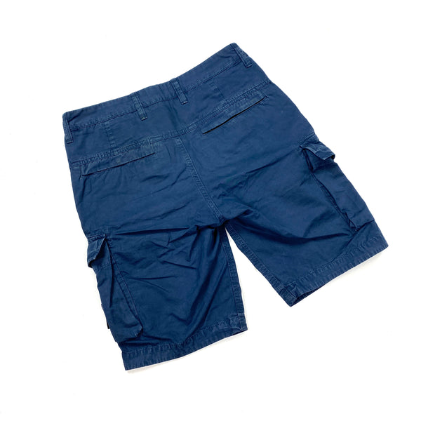Stone Island Blue Cotton Cargo Shorts