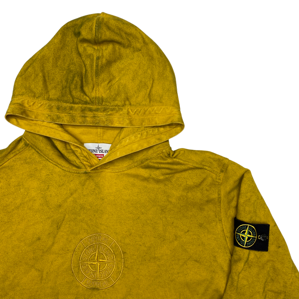 Stone Island x Supreme 2019 Dust Treatment Mustard Hoodie