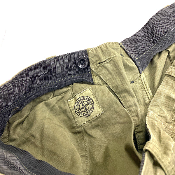 Stone Island Khaki Nylon Blend Cargo Trousers