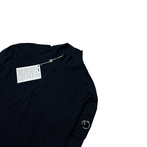 CP Company Black Lightweight Cotton Zipped Knit Up - Medium