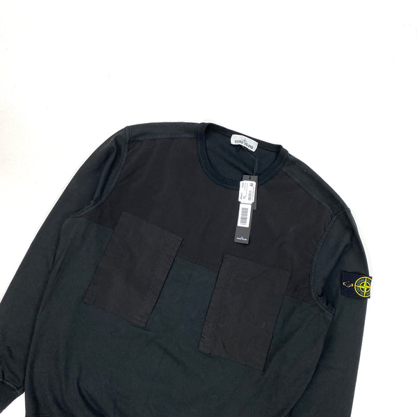 Stone Island Black Chest Pocket Crewneck Sweatshirt