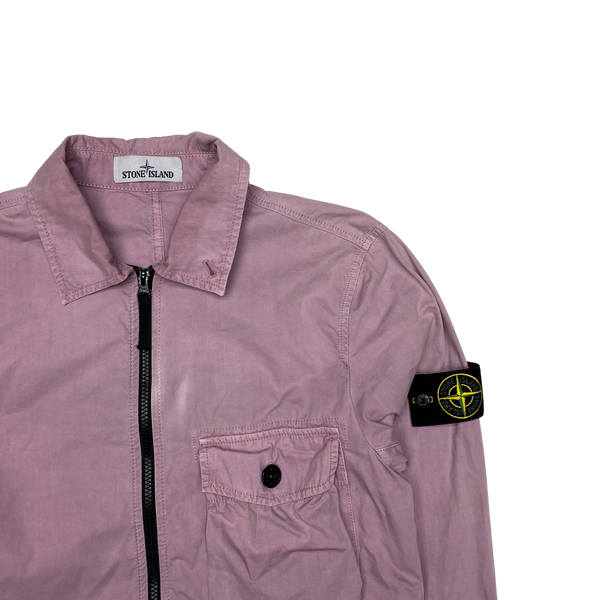Pink stone island overshirt clearance