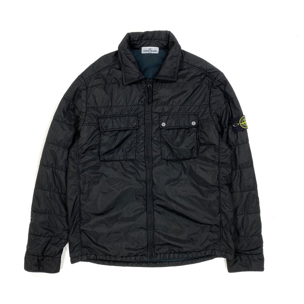 Stone Island Black Padded Nylon Overshirt Jacket