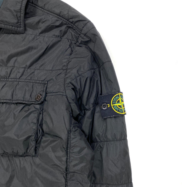 Stone Island Black Padded Nylon Overshirt Jacket