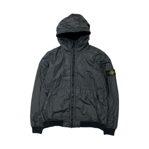 Stone Island Black Lamy Flock Hooded Jacket Mat s Island