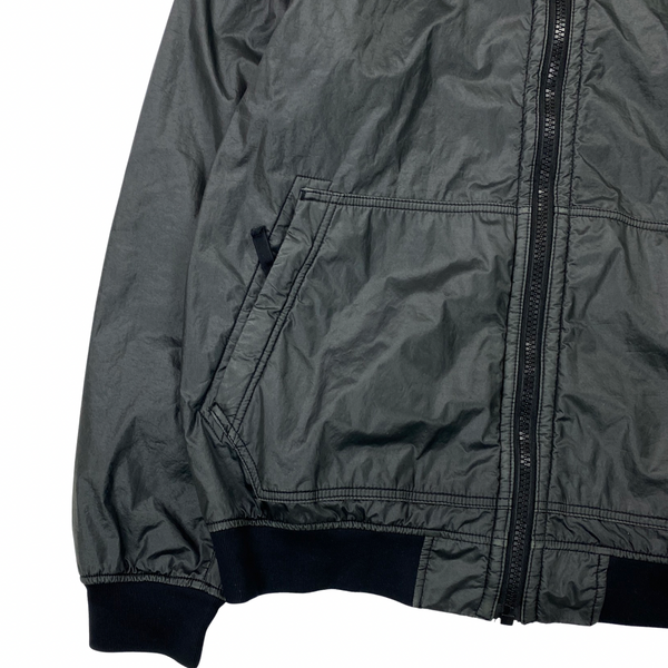 Stone Island Black Lamy Flock Hooded Jacket