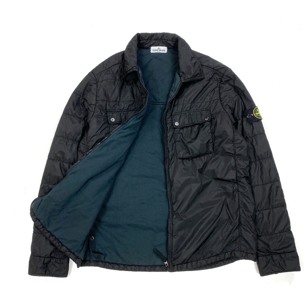 Stone Island Black Padded Nylon Overshirt Jacket