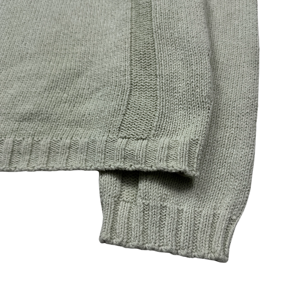 Stone Island 2003 Pastel Green Fine Knit Zip Up - XL