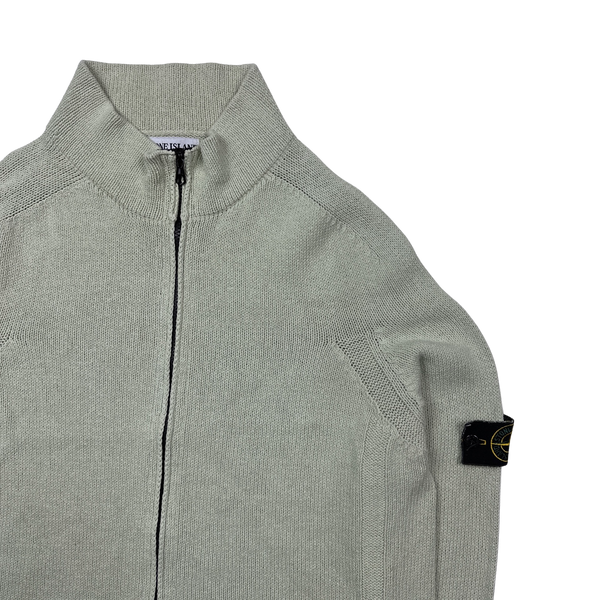 Stone Island 2003 Pastel Green Fine Knit Zip Up - XL