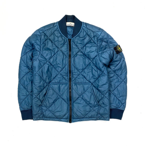 Stone Island Blue 2018 Garment Dyed Quilter Micro Yarn Jacket Mat s Island