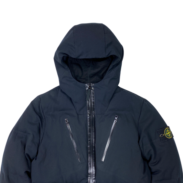 Stone Island Black Wool Repellent Down Balaclava Jacket