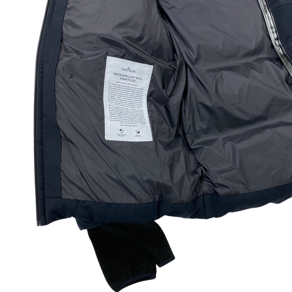 Stone Island Black Wool Repellent Down Balaclava Jacket