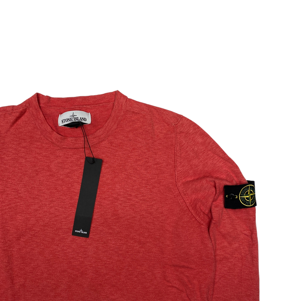 Stone Island 2019 Red Wool Blend Crewneck Jumper